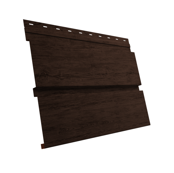 Софит металлический Квадро Брус без перфорации 0,45 Print Premium с пленкой Antique Wood TwinColor