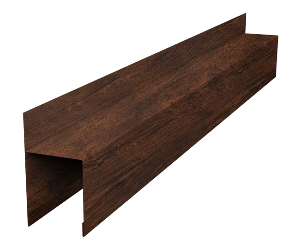 Планка опорная составная внешняя для забора жалюзи Palermo 0,45 Print-Double Premium Cherry Wood Dark F (3м)