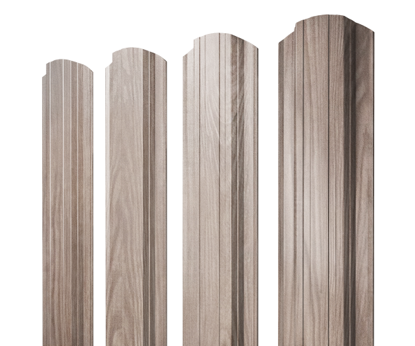 Штакетник Прямоугольный фигурный 0,45 Print Elite White Wood TwinColor