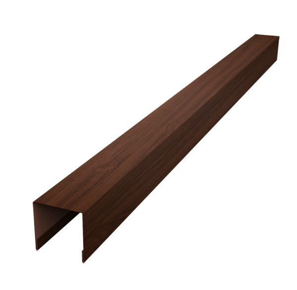 Планка вертикальная лицевая для забора жалюзи Palermo 0,45 Print Elite Choco Wood TwinColor (1,8м)