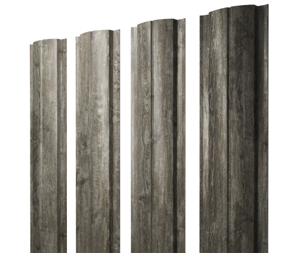 Штакетник Полукруглый Slim с прямым резом 0,45 Print Elite Nordic Wood TwinColor