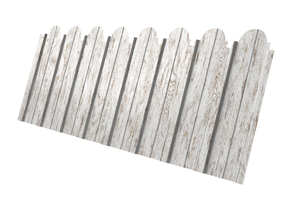 Профнастил C10A фигурный 0,45 Print Elite Snow Wood TwinColor