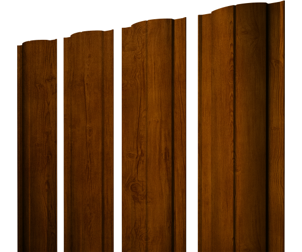 Штакетник Круглый с прямым резом 0,45 Print-Double Premium Golden Wood Intense F