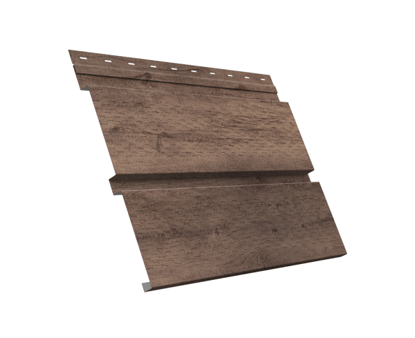 Софит металлический Квадро Брус с перфорацией 0,45 Print Premium с пленкой Almond Wood Fresh