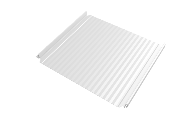 Кликфальц Double Pro Gofr Grand Line 0,5 Satin с пленкой на замках RAL 9003 сигнальный белый