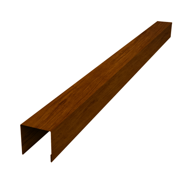 Планка вертикальная лицевая для забора жалюзи Palermo 0,45 Print-double Premium Golden Wood Intense F (1,8м)