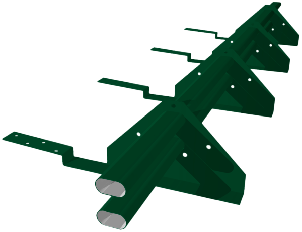 Снегозадержатель трубчатый для композитной черепицы Roman RAL 6005 (3м)