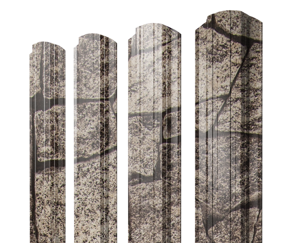 Штакетник Прямоугольный фигурный 0,45 Print Elite King Stone TwinColor