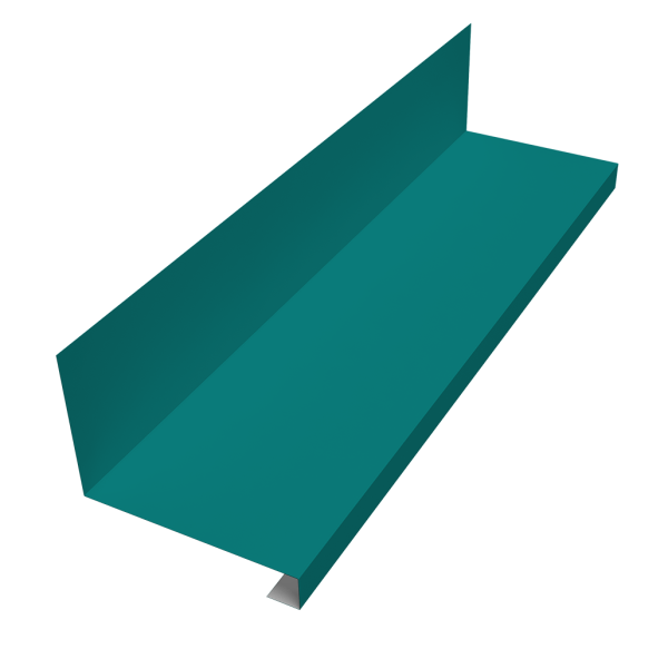 Планка примыкание нижнее к трубе для Кликфальц Pro 0,45 PE с пленкой RAL 5021 водная синь (2м)
