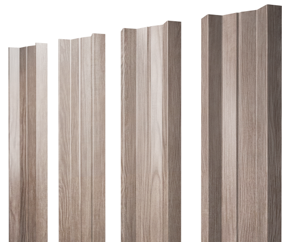 Штакетник М-образный А с прямым резом 0,45 Print Elite White Wood TwinColor