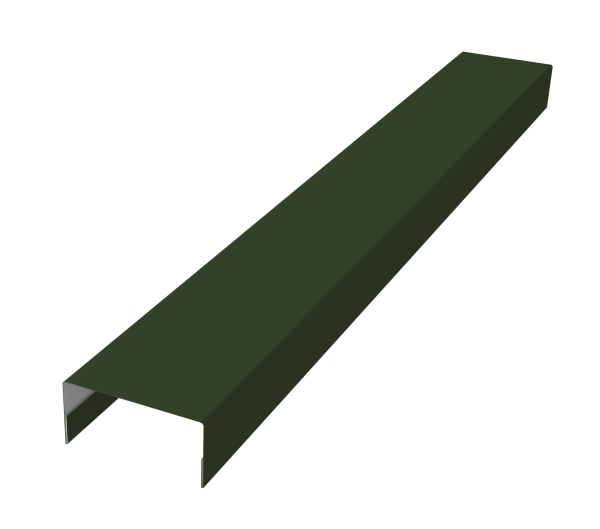 Крышка забора для горизонтального монтажа штакетника 0,5 Satin Matt TX RAL 6020 хромовая зелень (2м)