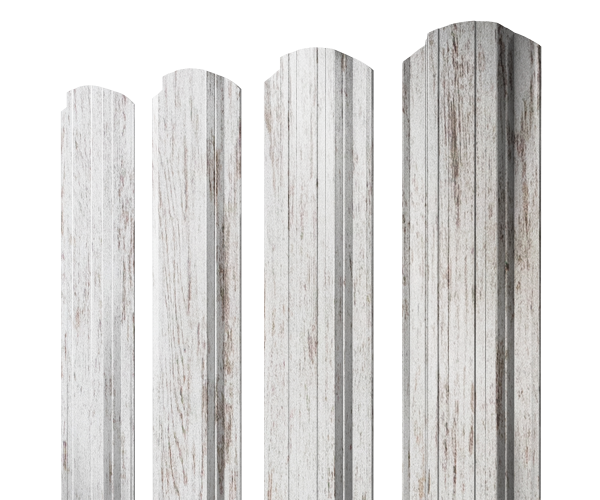 Штакетник Прямоугольный фигурный 0,45 Print Elite Snow Wood TwinColor