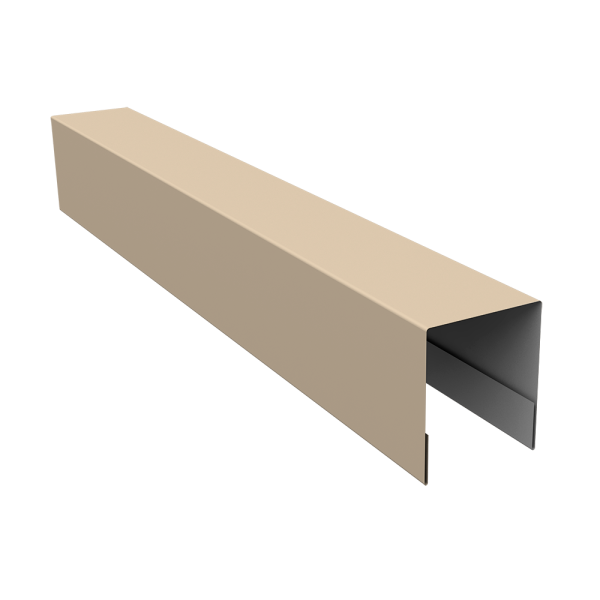 Планка боковая для забора из сайдинга (Квадро брус, Вертикаль) 0,5 Satin RAL 1015 светлая слоновая кость (2,5м)
