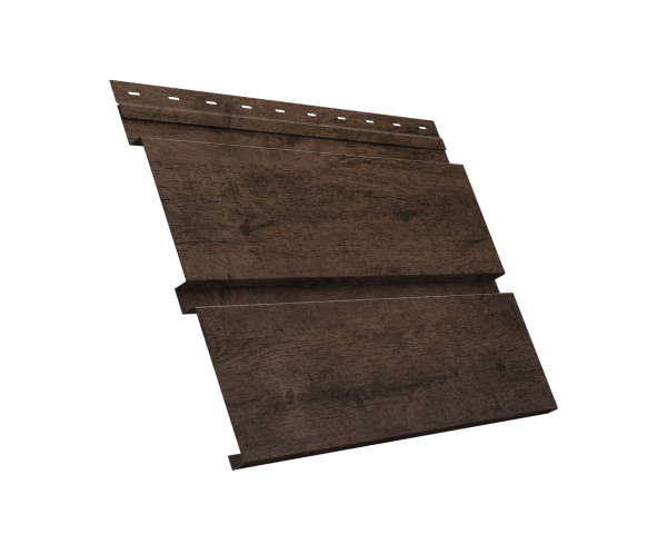 Софит металлический Квадро Брус с перфорацией 0,45 Print Premium с пленкой Antique Wood TwinColor