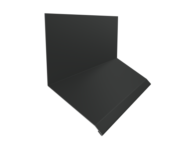 Планка примыкание верхнее к стене фальц Grand Line 150х130х20 0,5 Velur X RAL 7016 антрацитово-серый (2м)