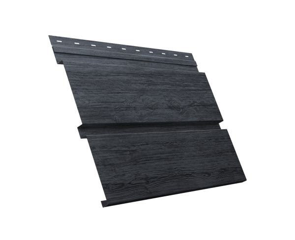 Софит металлический Квадро Брус с перфорацией 0,45 Print Premium с пленкой Grey Wood TwinColor