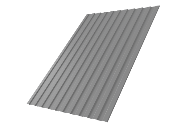 Профнастил С8A v02 0,5 Satin RAL 9006 бело-алюминиевый