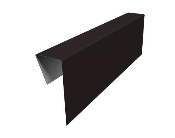 Планка приемная оконная фибросайдинга 0,5 Satin с пленкой RAL 9005 черный (3м)