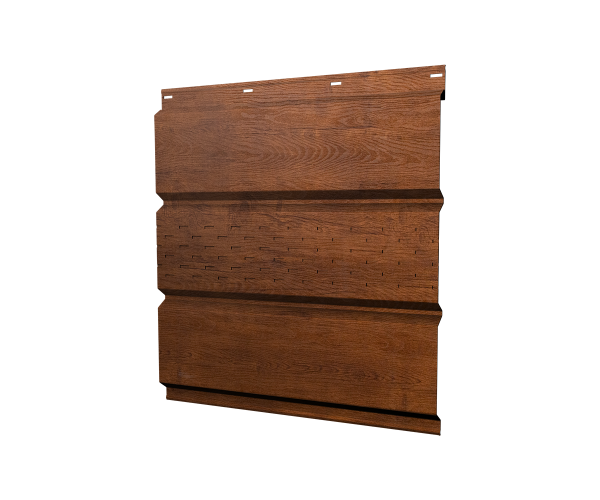 Софит металлический центральная перфорация 0,45 Print-Double Elite с пленкой Golden Wood