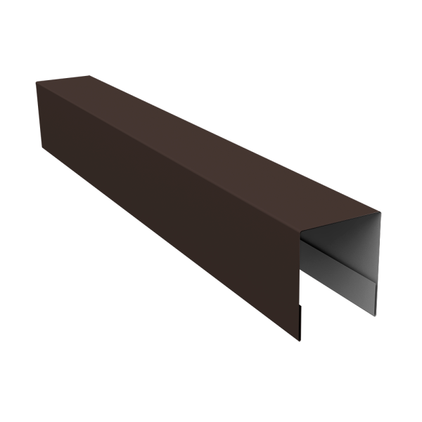 Планка боковая для забора из сайдинга (Квадро брус, Вертикаль) 0,5 Satin Matt TX RR 32 темно-коричневый (3м)