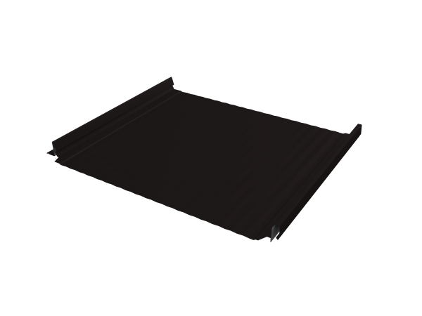 Кликфальц Pro Gofr Grand Line 0,5 PurPro с пленкой на замках RAL 9005 черный