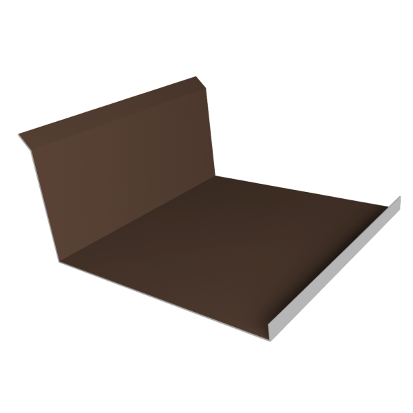 Планка примыкания нижняя 20х122х260х15 0,5 GreenCoat Pural BT с пленкой RR 887 шоколадно-коричневый (RAL 8017 шоколад) (2м)