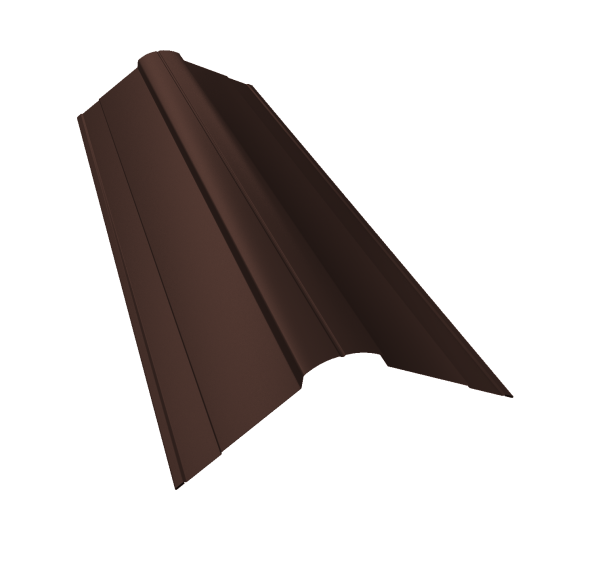 Планка конька фигурного 100x100 0,5 PurLite Matt RAL 8017 шоколад (2м)