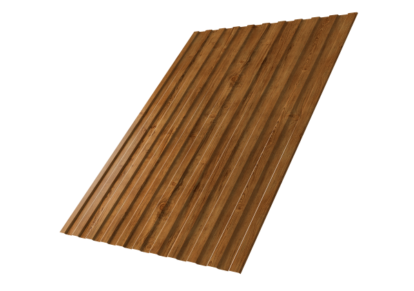 Профнастил С8A v03 0,45 Print Elite с пленкой Golden Wood TwinColor