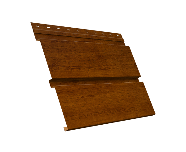 Софит металлический Квадро Брус с перфорацией 0,45 Print Premium с пленкой Golden Wood Intense FTC