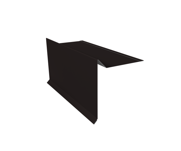 Планка ветровая с отгибом для мягкой кровли 100х20х70 0,5 Satin с пленкой RAL 9005 черный (2м)