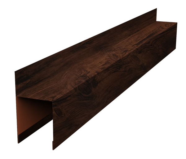 Планка опорная составная внешняя для забора жалюзи Palermo 0,45 Print Elite Cherry Wood TwinColor (2м)
