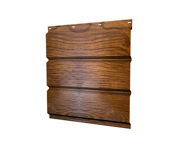 Софит металлический центральная перфорация 0,45 Print Premium с пленкой Golden Wood Intense FTC