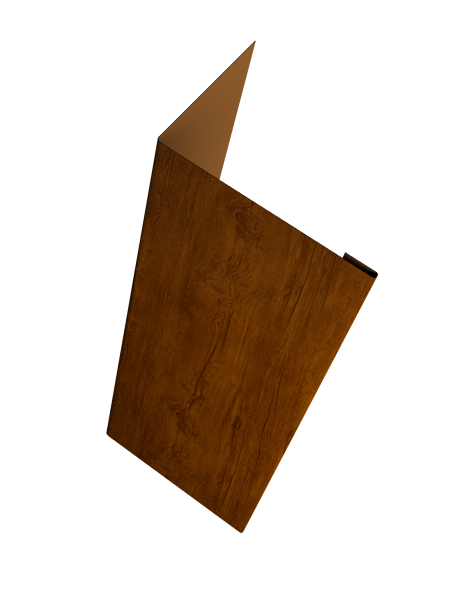 Нащельник (для калиток и ворот) 25х35 жалюзи Milan, Tokyo, Palermo 0,45 Print Premium Golden Wood Intense FTC (L1,68)