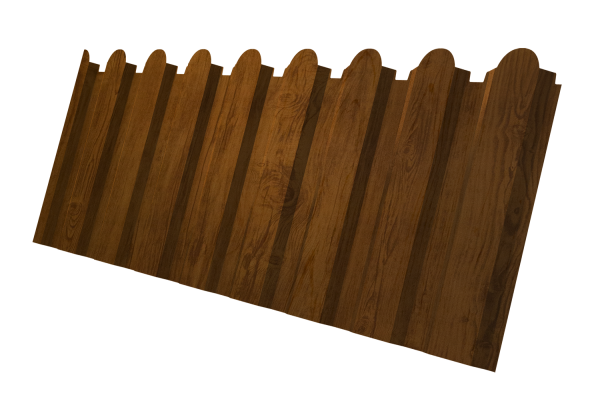 Профнастил С20A фигурный 0,45 Print Elite Golden Wood TwinColor