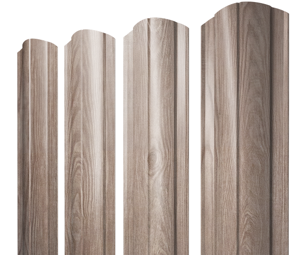 Штакетник Круглый фигурный 0,45 Print Elite White Wood TwinColor