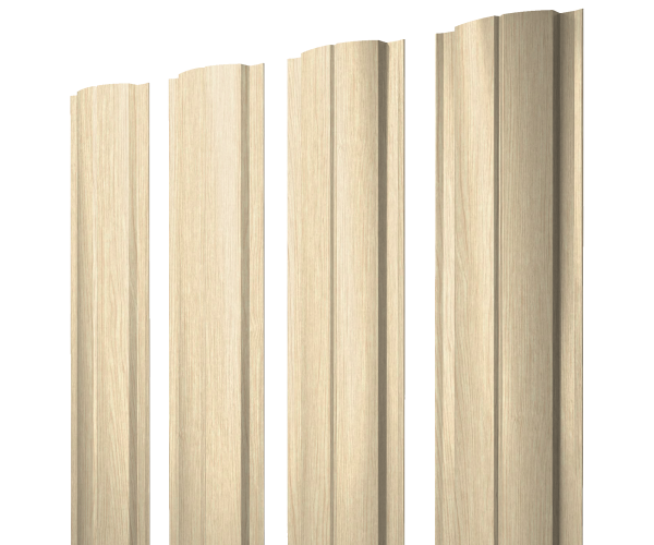 Штакетник Полукруглый Slim с прямым резом 0,45 Print Elite Milky Wood TwinColor