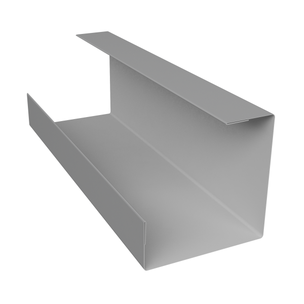 Планка угла внутреннего составная нижняя 0,5 Satin с пленкой RAL 9006 бело-алюминиевый (3м)
