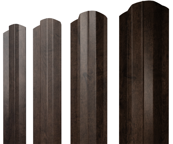 Штакетник М-образный B фигурный 0,45 Print Elite Antique Wood TwinColor