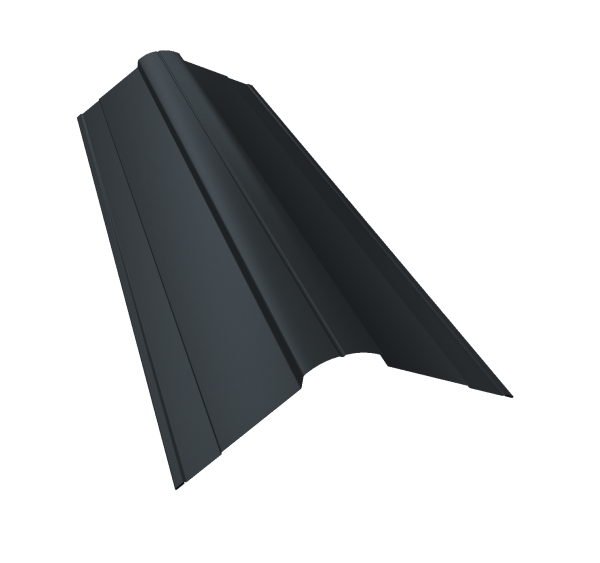 Планка конька фигурного 100x100 0,5 Drap TX RAL 7016 антрацитово-серый (3м)