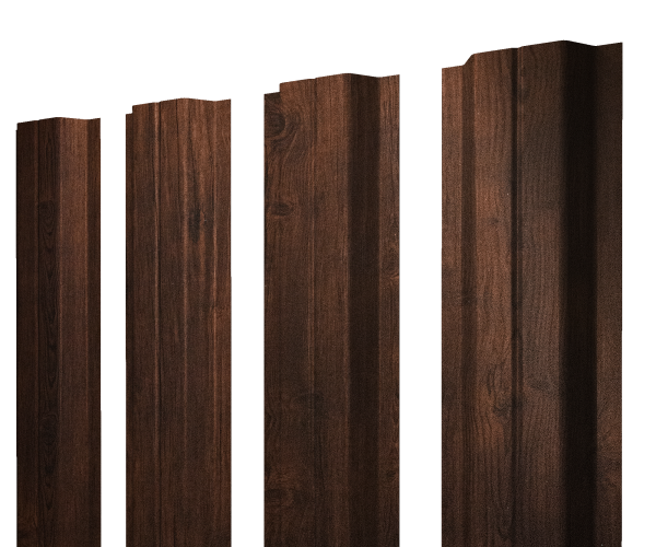 Штакетник П-образный A с прямым резом 0,45 Print Premium Cherry Wood Dark FTC
