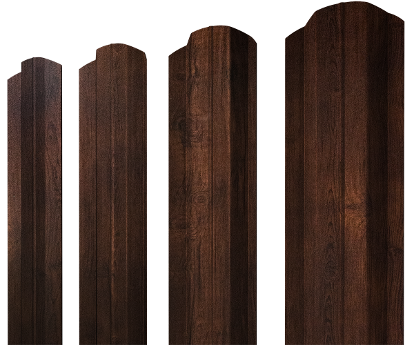 Штакетник М-образный B фигурный 0,45 Print Premium Cherry Wood Dark FTC