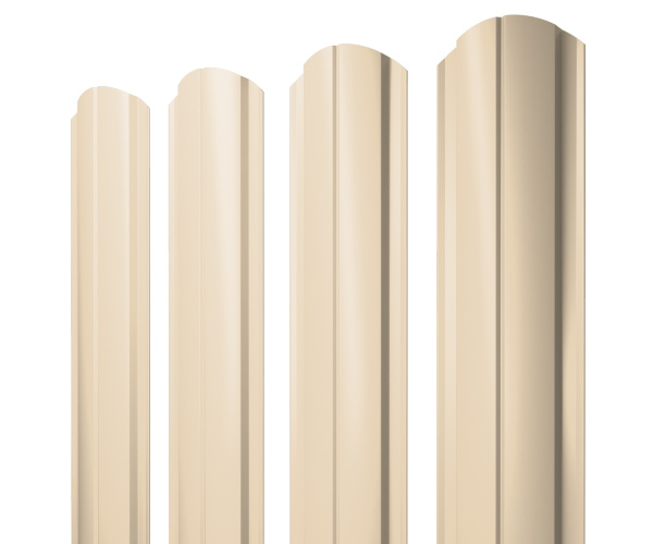 Штакетник Полукруглый Slim фигурный 0,5 Satin RAL 1015 светлая слоновая кость