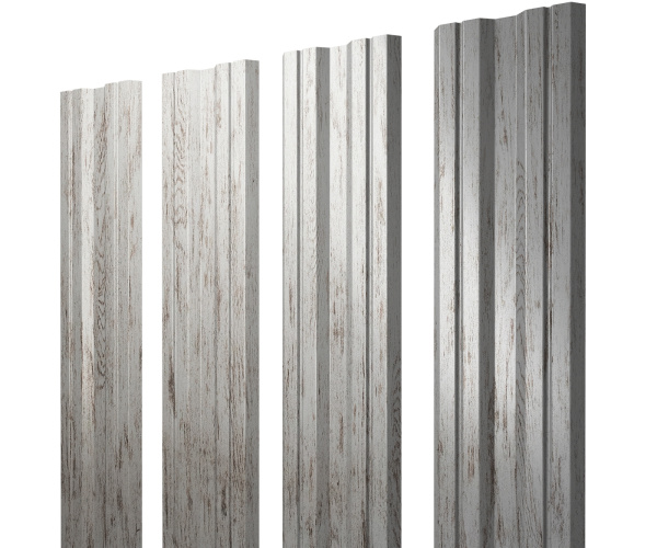 Штакетник Twin с прямым резом 0,45 Print Elite Snow Wood Twin с прямым резомColor