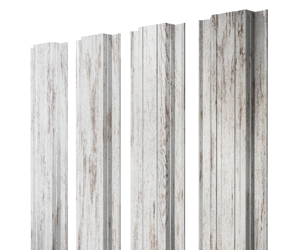Штакетник Прямоугольный с прямым резом 0,45 Print Elite Snow Wood TwinColor