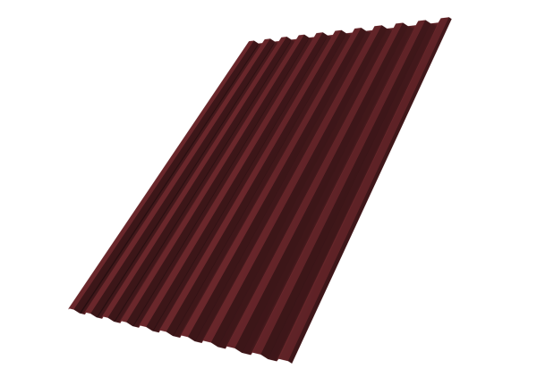 Профнастил С21R 0,5 Satin Matt с пленкой RAL 3005 красное вино