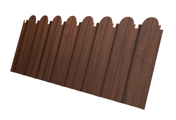 Профнастил C10A фигурный 0,45 Print Elite Choco Wood TwinColor