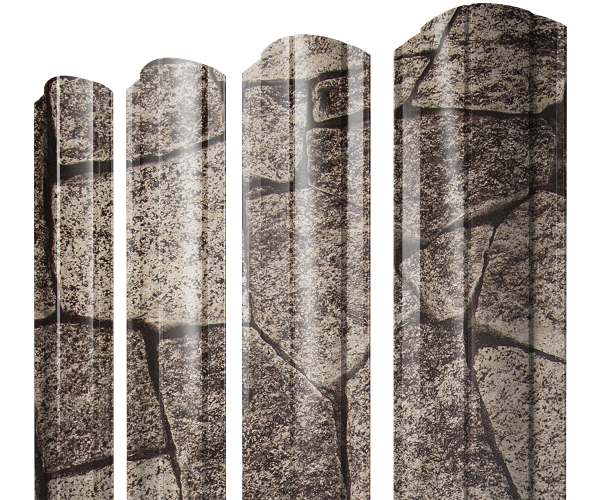 Штакетник Круглый фигурный 0,45 Print Elite King Stone TwinColor