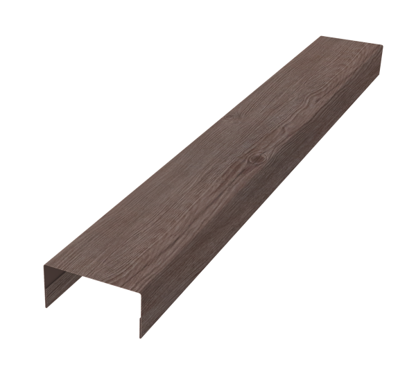 Крышка забора для горизонтального монтажа штакетника 0,45 Print Elite White Wood TwinColor (3м)