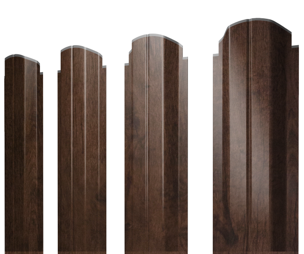 Штакетник П-образный А фигурный 0,4 Print Premium Antique Wood TwinColor