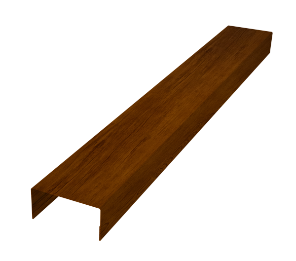 Крышка забора для горизонтального монтажа штакетника 0,45 Print-Double Premium Golden Wood Intense F (3м)
